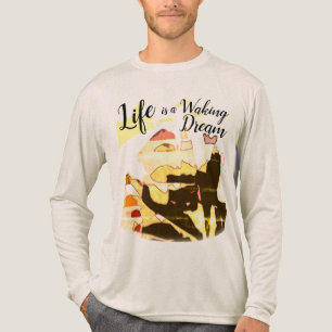 "Waking Dream" Yellow Brown Coral Abstract Design Tri-Blend Shirt