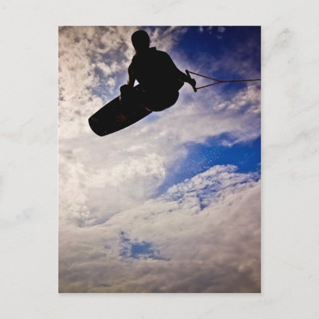 "Waking Life" Wakeboarder Inverted Silhouette Postcard (Front)
