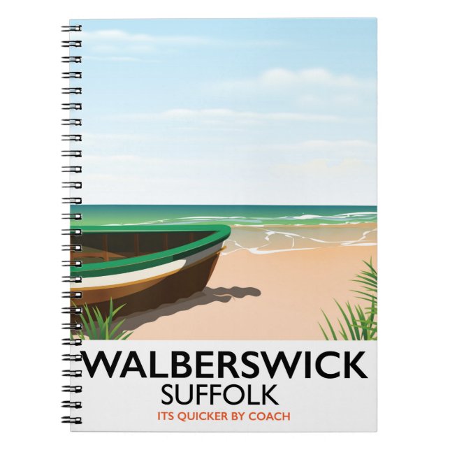 walberswick suffolk vintage travel poster notebook (Front)