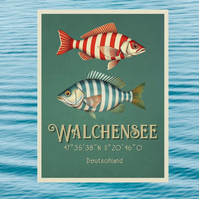 Walchensee Lake Walchen Germany fish Postcard (Creator Uploaded)