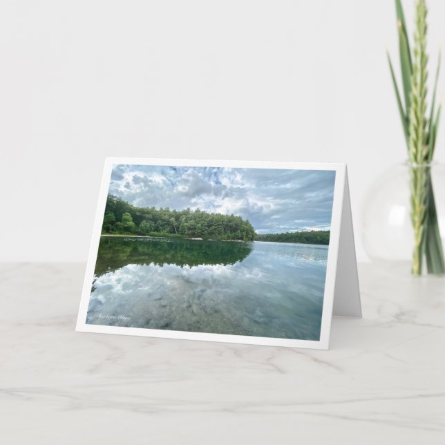 Walden Pond-clouds in the pond  Holiday Card (Front)