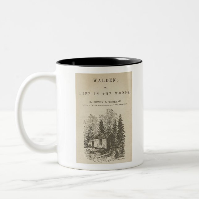 Walden Vintage Book Cover Two-Tone Coffee Mug (Left)