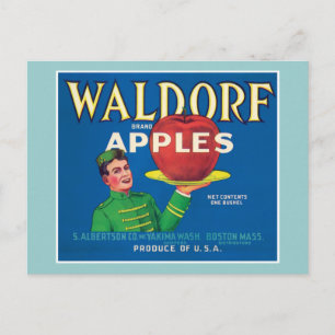Waldorf Apples Vintage Label Postcard