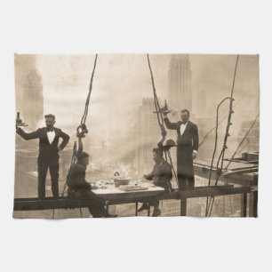 Waldorf Astoria Old Sepia Photo Tea Towel