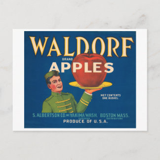 Waldorf Brand Apples Vintage Crate Label Postcard