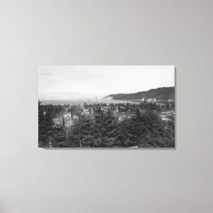 Waldport, Oregon Town View Looking West Canvas Print