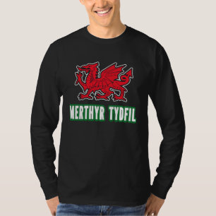 Wales Ancestry Welsh Dragon Cymru Flag City Merthy T-Shirt