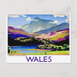 Wales, Cader Idris and the Afon Mawddach, vintage Postcard