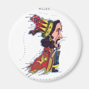 Wales Caricature Map Magnet