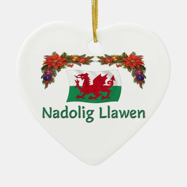 \Wales Christmas Ceramic Tree Decoration (Front)