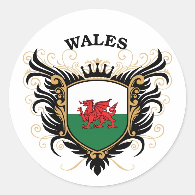 Wales Classic Round Sticker (Front)