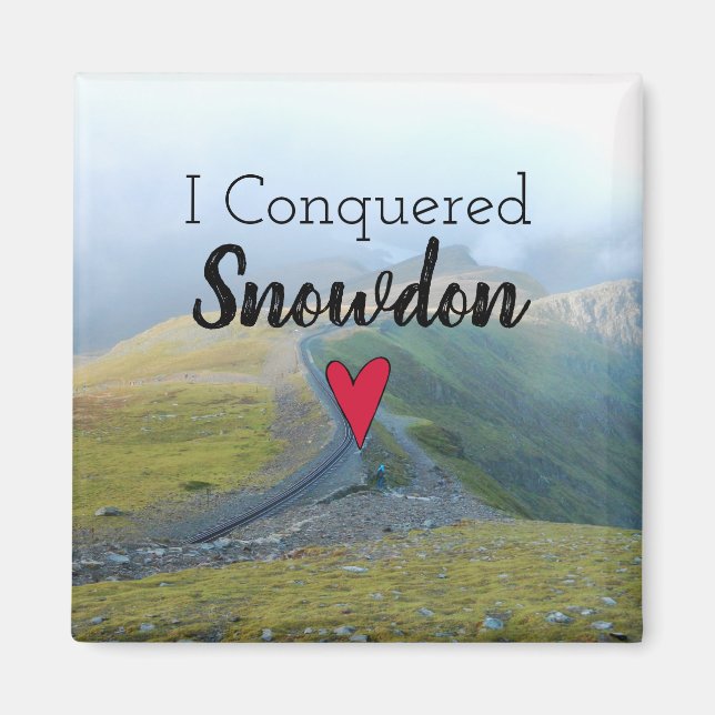 Wales Conquered Snowdon Landscape Welsh Railway Magnet (Front)
