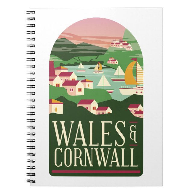 Wales Cornwall Vintage Magnet Notebook (Front)