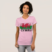Wales CYMRU Vintage Flag T-Shirt (Front Full)