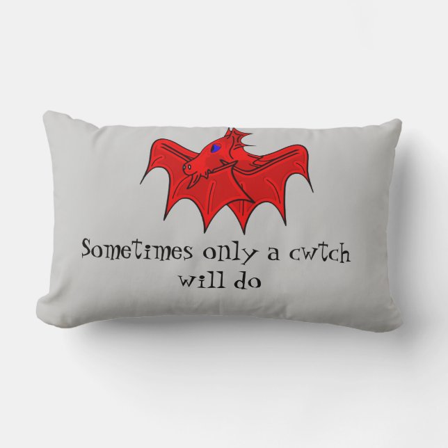 Wales dragon gives welsh cwtch lumbar cushion (Front)