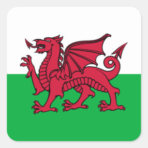 Wales Dragon Square Sticker