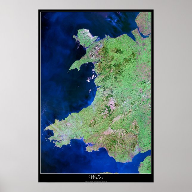 Wales, Europe satellite poster (Front)