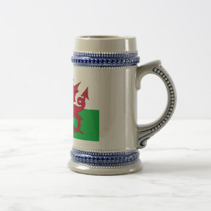 wales flag beer stein