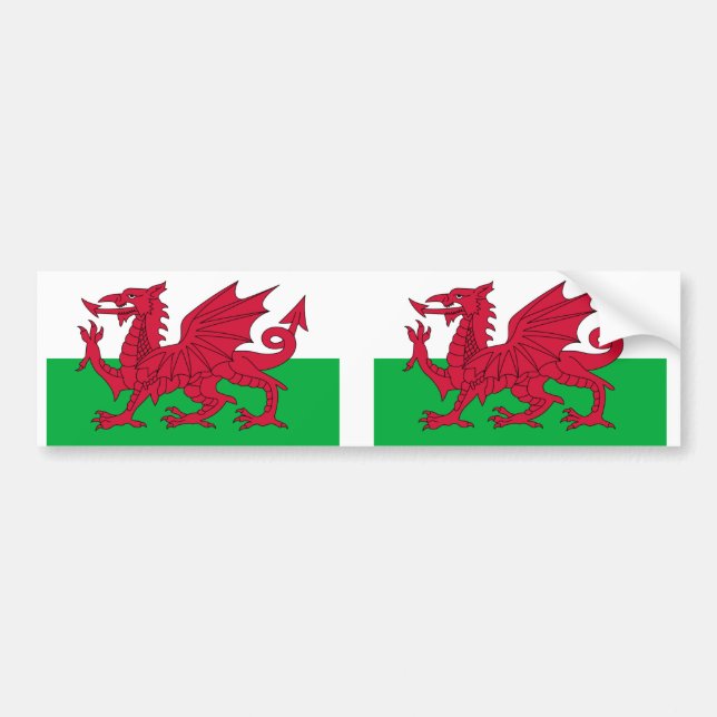 Wales flag bumper sticker (Front)