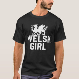Wales Flag Cute Home Country Welsh Girl T-Shirt