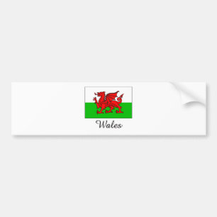 Wales Flag Design Bumper Sticker