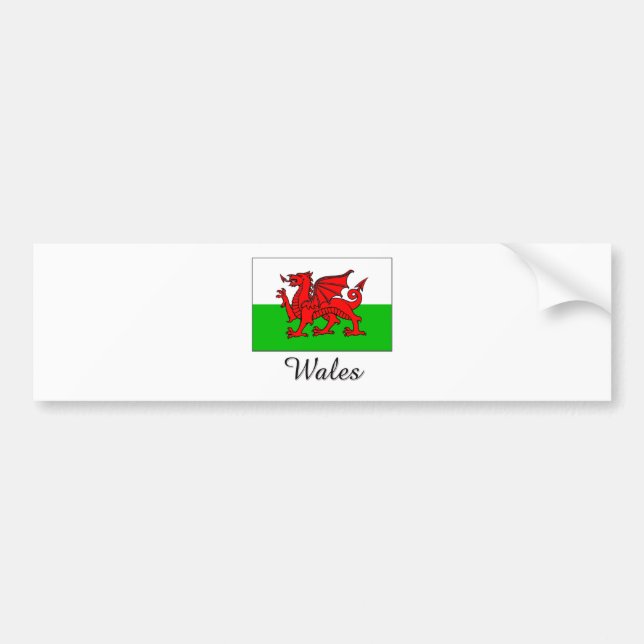 Wales Flag Design Bumper Sticker (Front)
