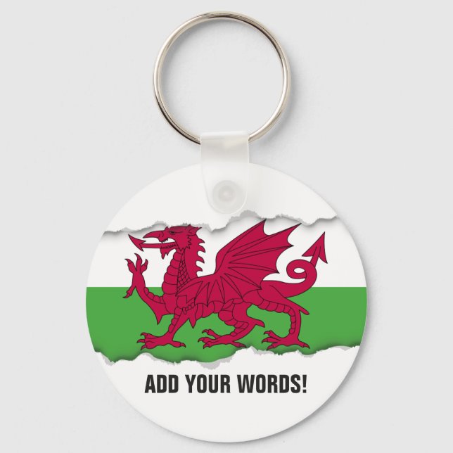 Wales Flag Key Ring (Front)