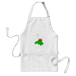wales flag map united kingdom country shape standard apron