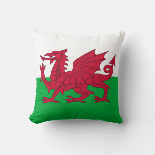 Wales Flag on American MoJo Pillow