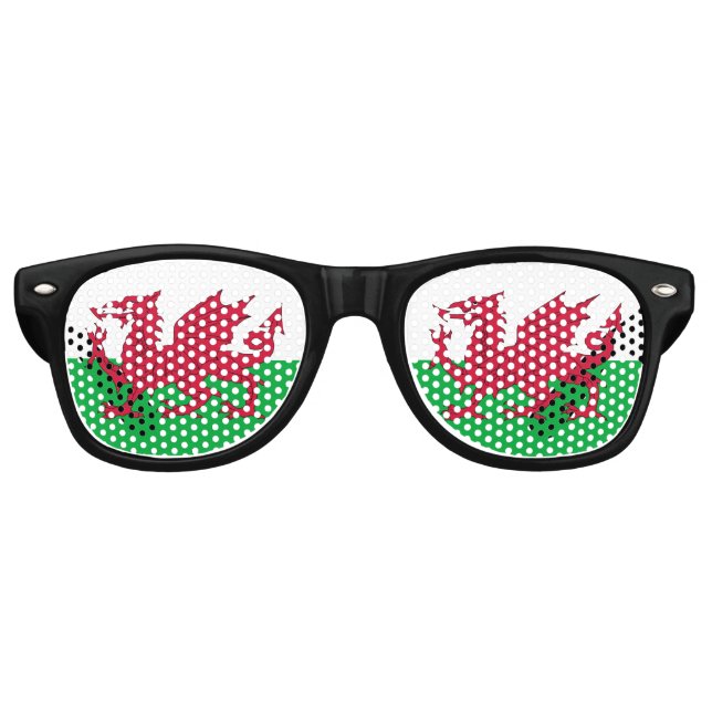 Wales flag Party Sunglasses (Front)