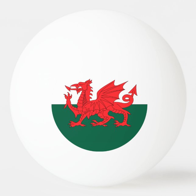 Wales Flag Ping Pong Ball (Front)