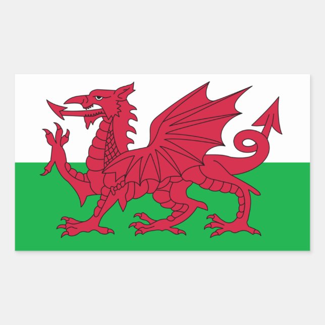 Wales flag rectangular sticker (Front)