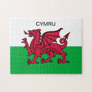 Wales Flag Red dragon Cymru Sports Welsh Jigsaw Puzzle