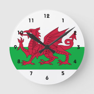 wales flag round clock