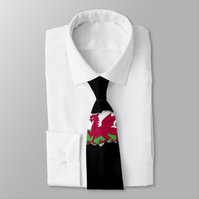 Wales Flag Tie (Tied)