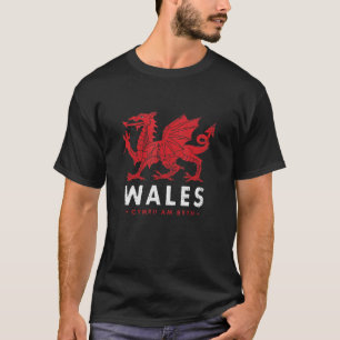Wales Flag Welsh Dragon Baner Cymru Am Byth Welshm T-Shirt