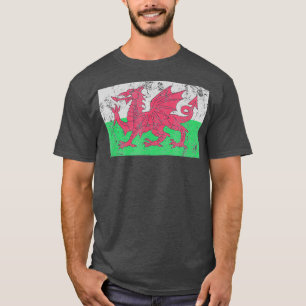 Wales Flag Welsh Dragon Baner Cymru Y Ddraig Goch T-Shirt