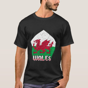Wales Flag Welsh Dragon Baner Y Ddraig Goch Cardif T-Shirt