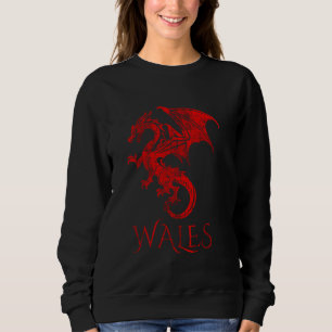 Wales flag Welsh dragon pride red Wales rugby foot Sweatshirt