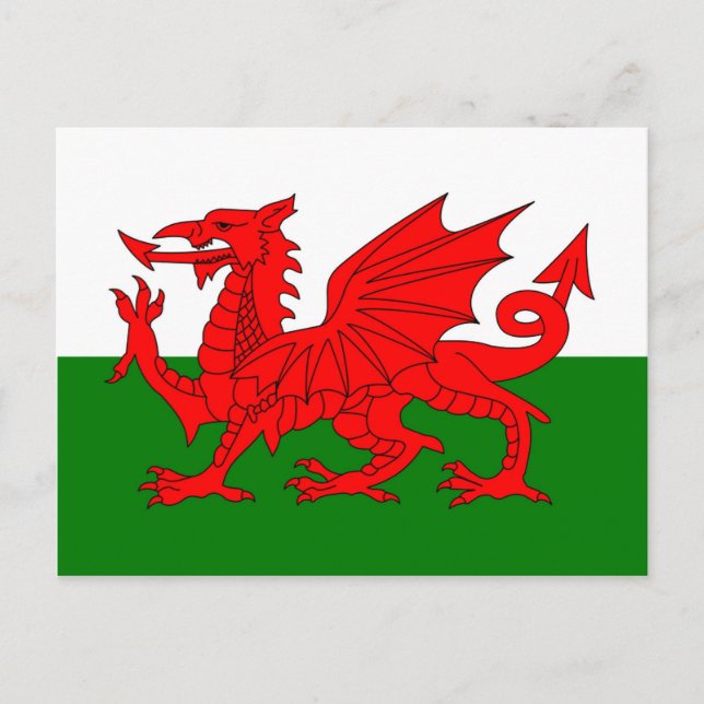  Wales flag Welsh red dragon Postcard (Front)