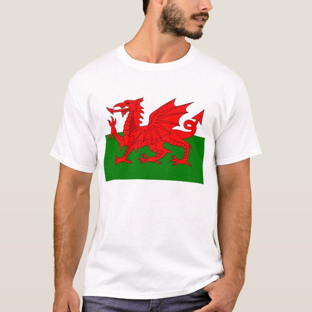  Wales flag Welsh red dragon T-Shirt (Front)