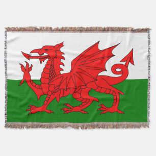 Wales flag Welsh red dragon Throw Blanket