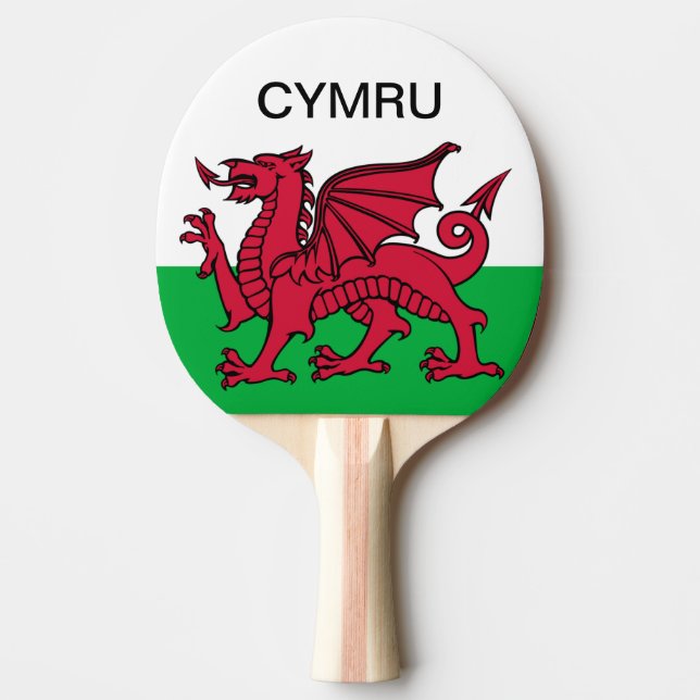 Wales Flag World Cup 2022 Red dragon Cymru Ping Pong Paddle (Front)