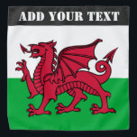 Wales Flag World Cup 2022 Soccer Cymru Red dragon Bandana<br><div class="desc">Wales flag. World cup 2022 Qatar. Cymru,  red dragon. Welsh flag. United Kingdom. Add your own text.</div>
