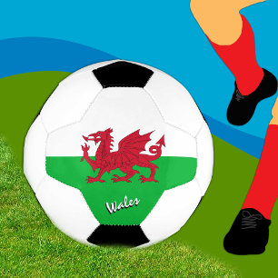 Wales Football & Welsh Flag, Cymru / Sports Soccer Ball