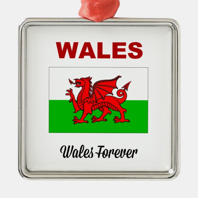 Wales Forever Metal Tree Decoration (Front)