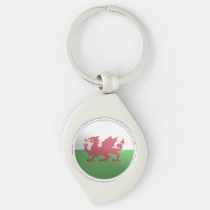 Wales Glossy Circle Flag Key Ring