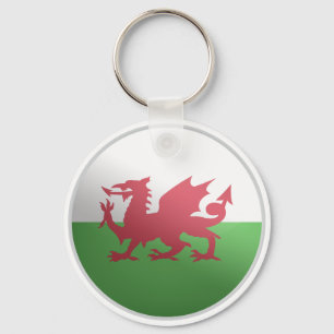 Wales Glossy Circle Flag Key Ring