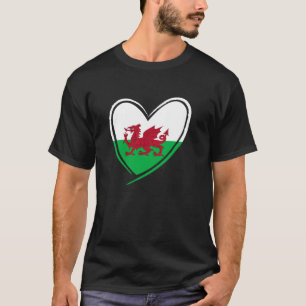 Wales Heart Welsh Flag Patriotic Men Women Kids Gr T-Shirt
