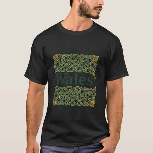 Wales Heraldic Celtic Knotwork T-Shirt (Front)